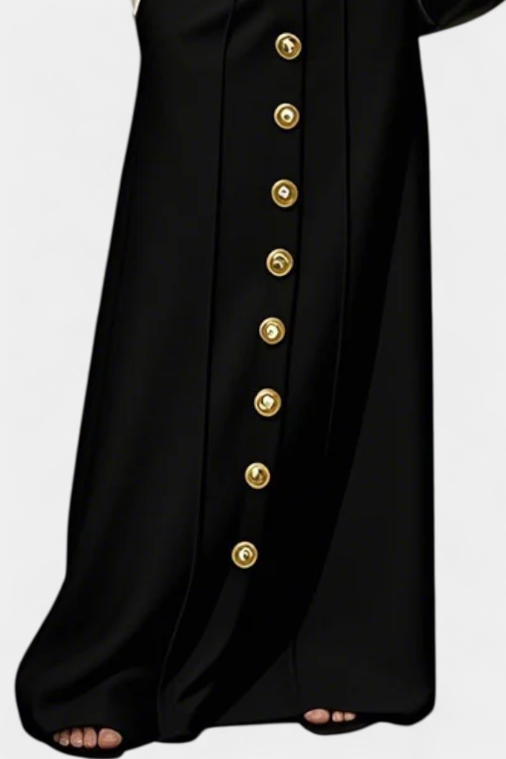 Volná sukně Ada na knoflíky s kapsami v městském stylu