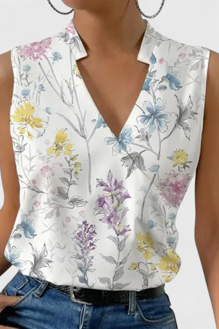 Měkký letní top Yariela s výstřihem do V