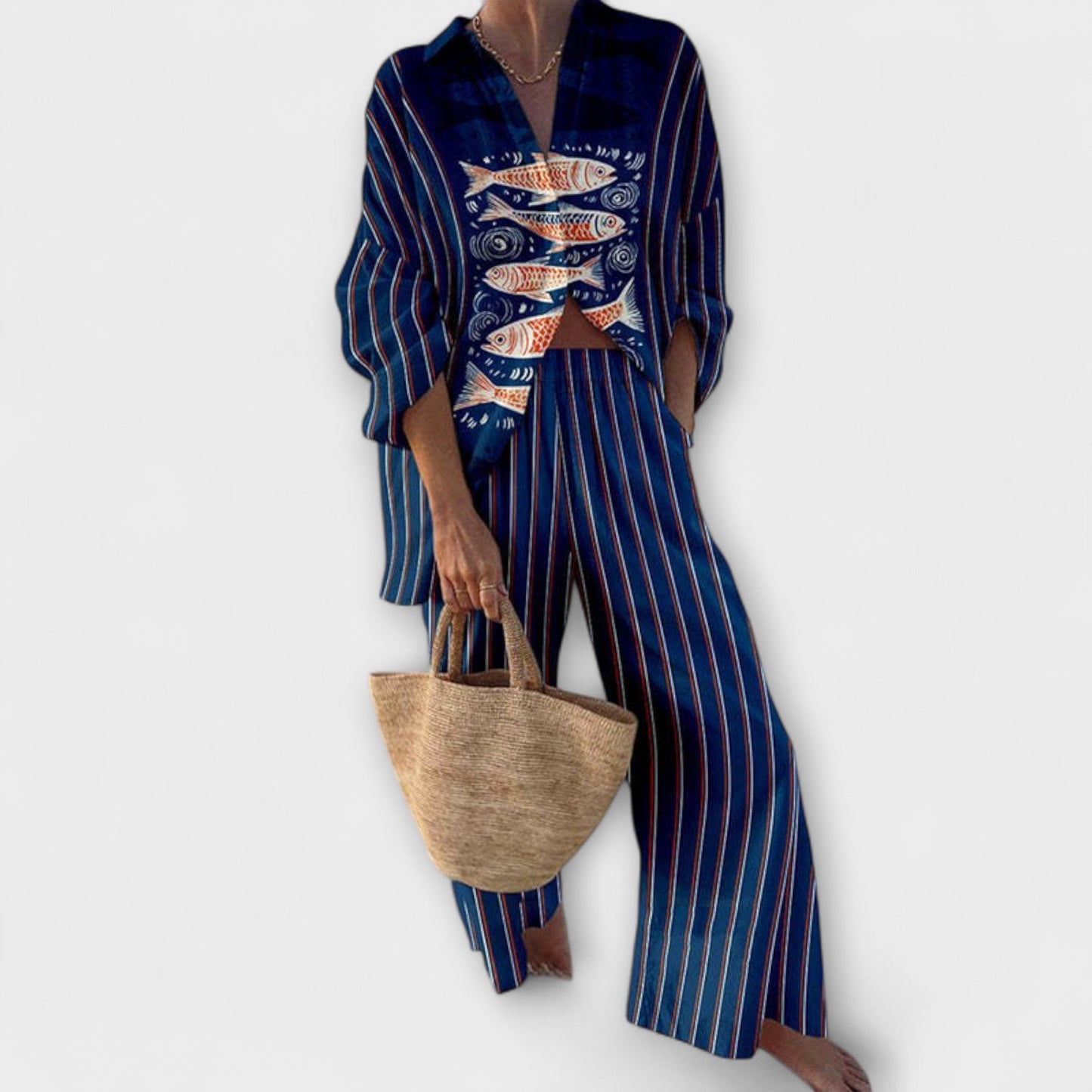 Zairín - Sada s kočičím vzorem v modré