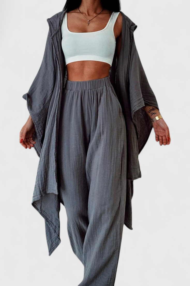 Dvoudílná souprava Henley Casual s kardiganem