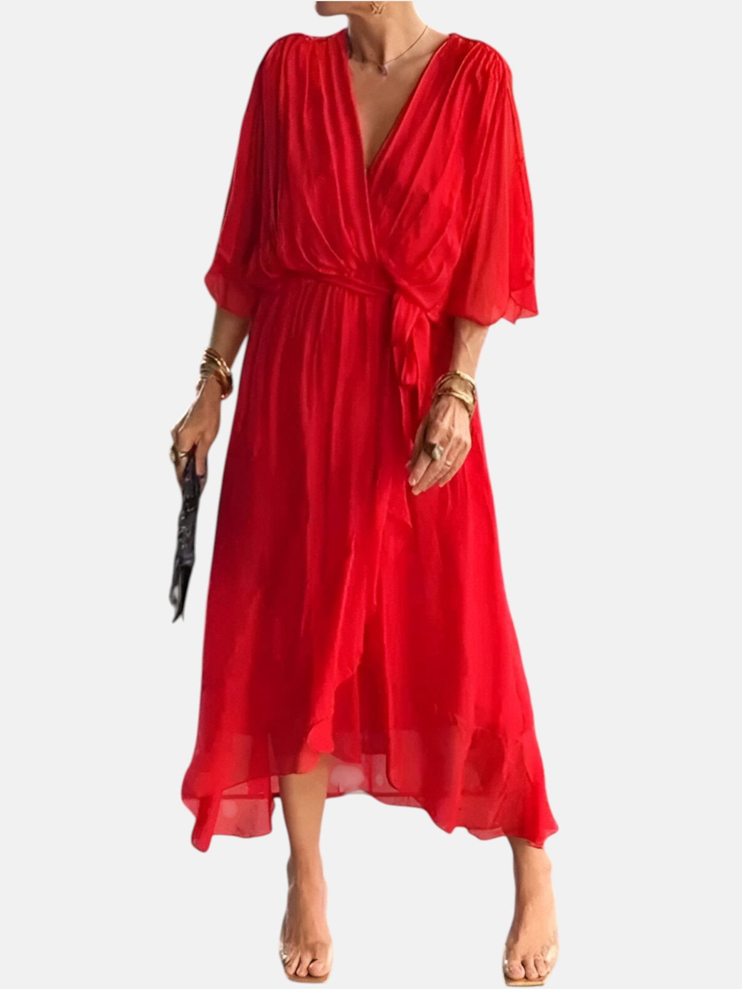 ISABELLA | MIDI ŠATY S VAZANÍM V PASEU