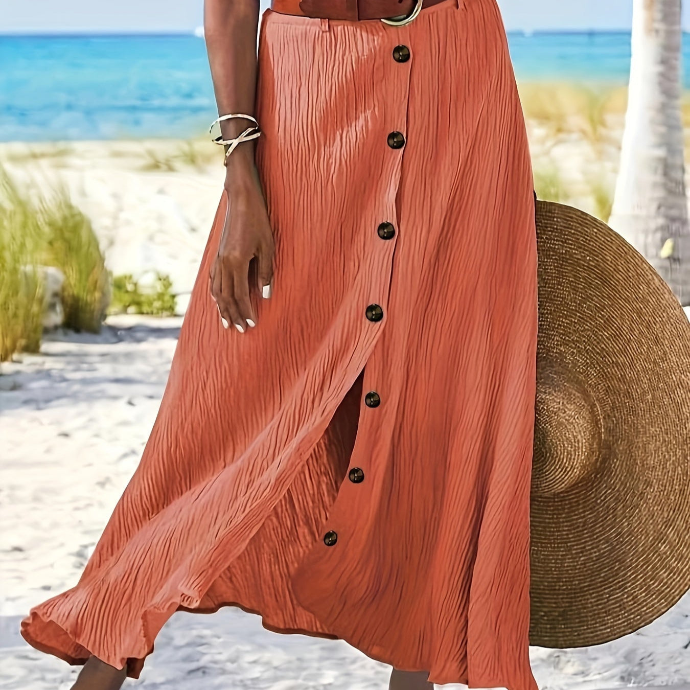 Poloprůhledná midi sukně s rozparkem