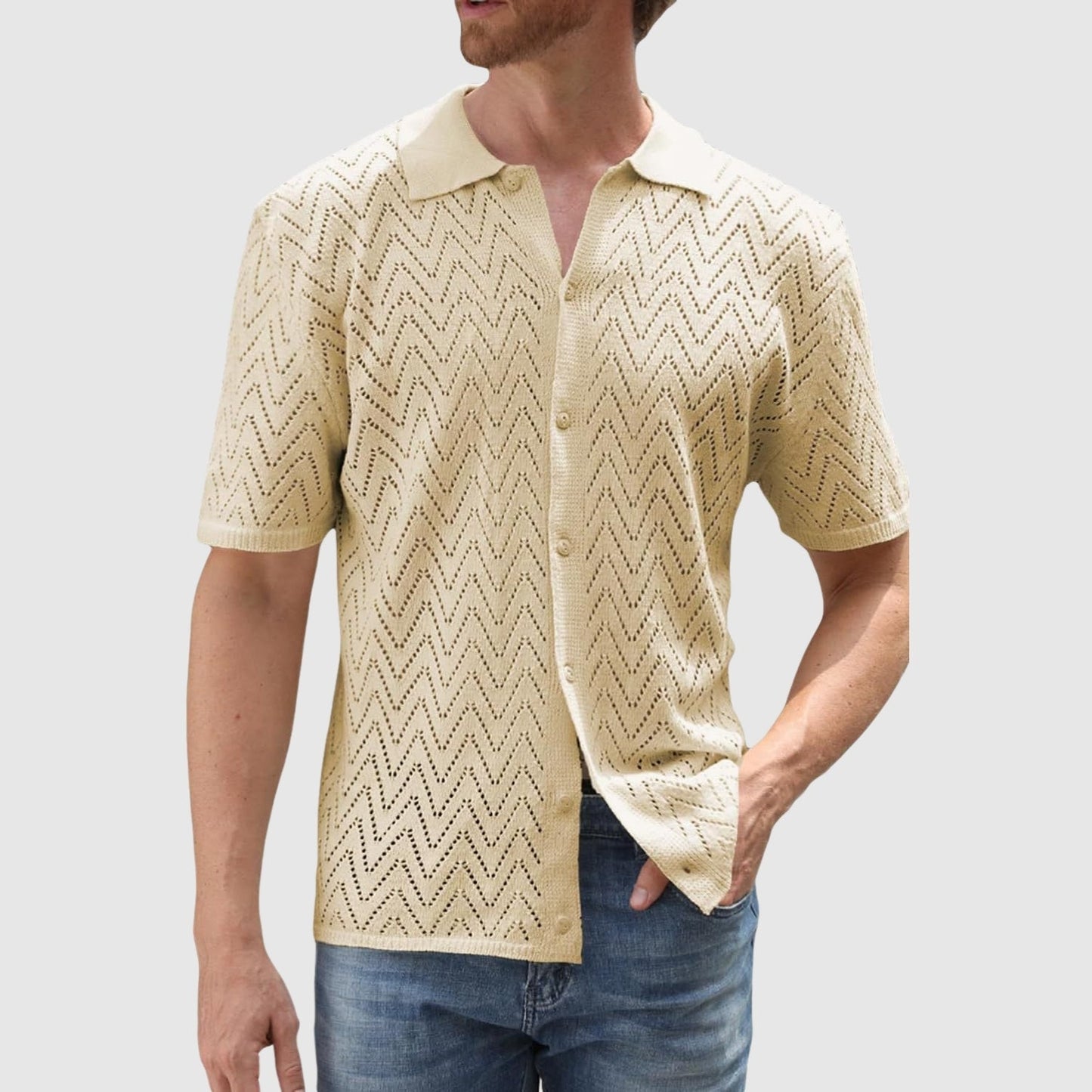 MOONDOKI – Pletená košile se vzorem v tvaru cikcaků