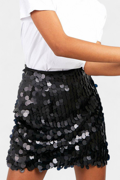 Minisukně Veena Sequin v černé, zlaté nebo stříbrné barvě