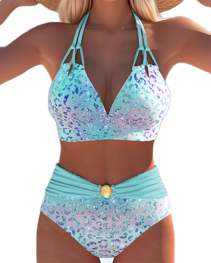 Sexy bikiny s potiskem a lemováním krku