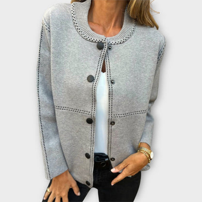 MOONDOKI-Elegantní svetr v šedé barvě