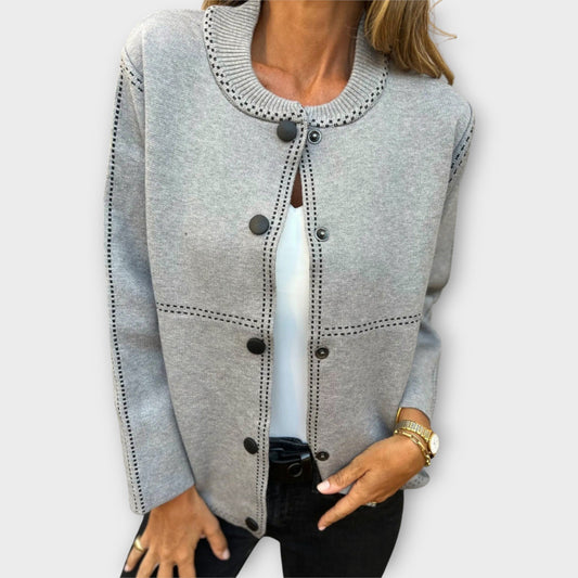 MOONDOKI-Elegantní svetr v šedé barvě