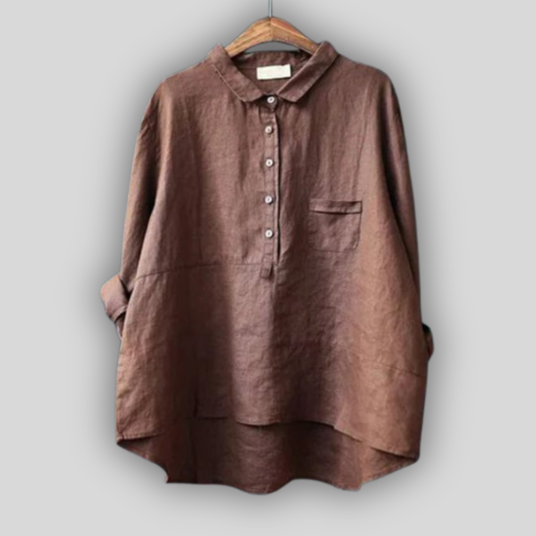 Lněná Blůza Zelená Jednoduchost