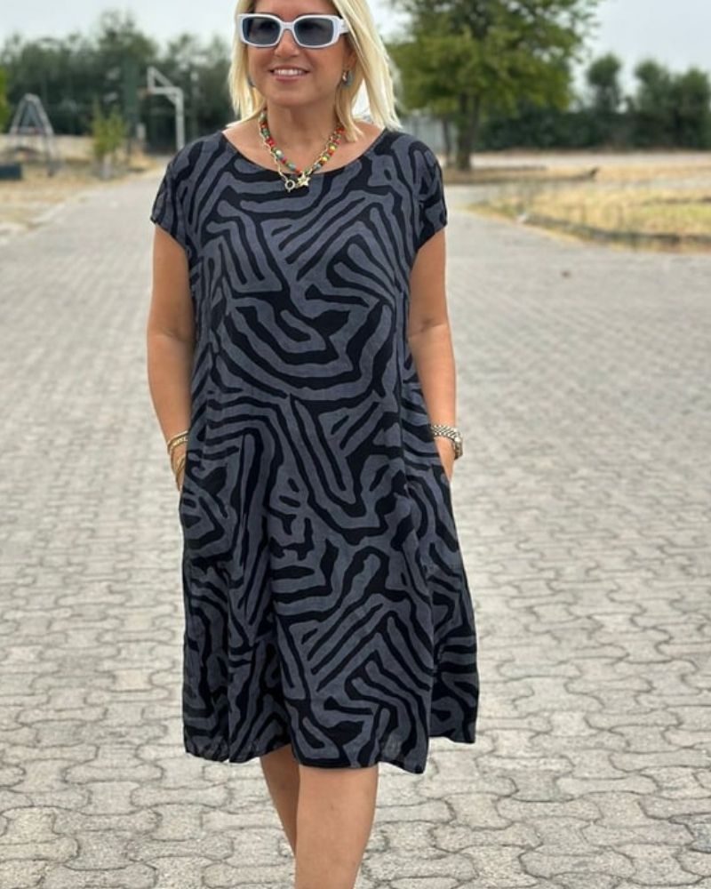 Nelia | Letní šaty s kulatým výstřihem 