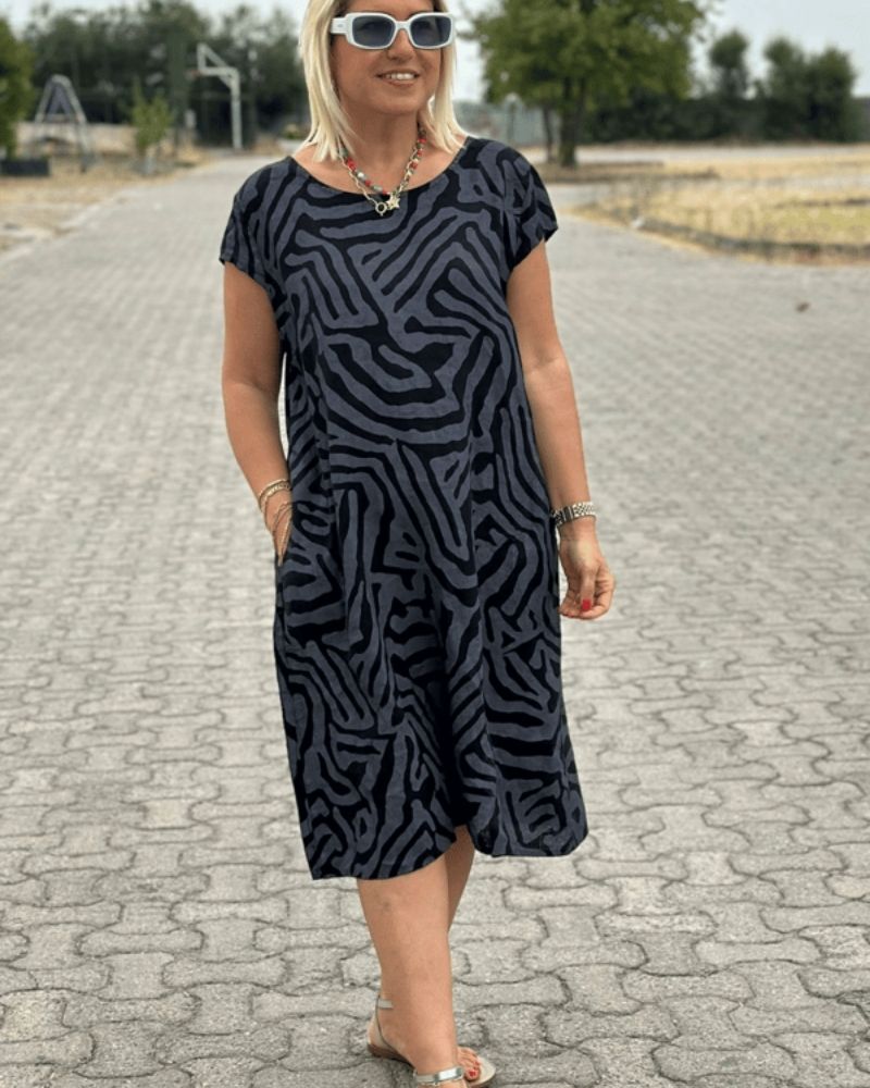 Nelia | Letní šaty s kulatým výstřihem 