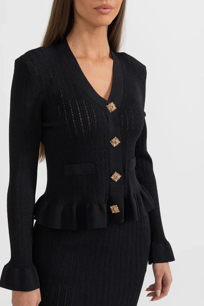 Souprava midi šatů Prudence Refined Knit a topu na knoflíky