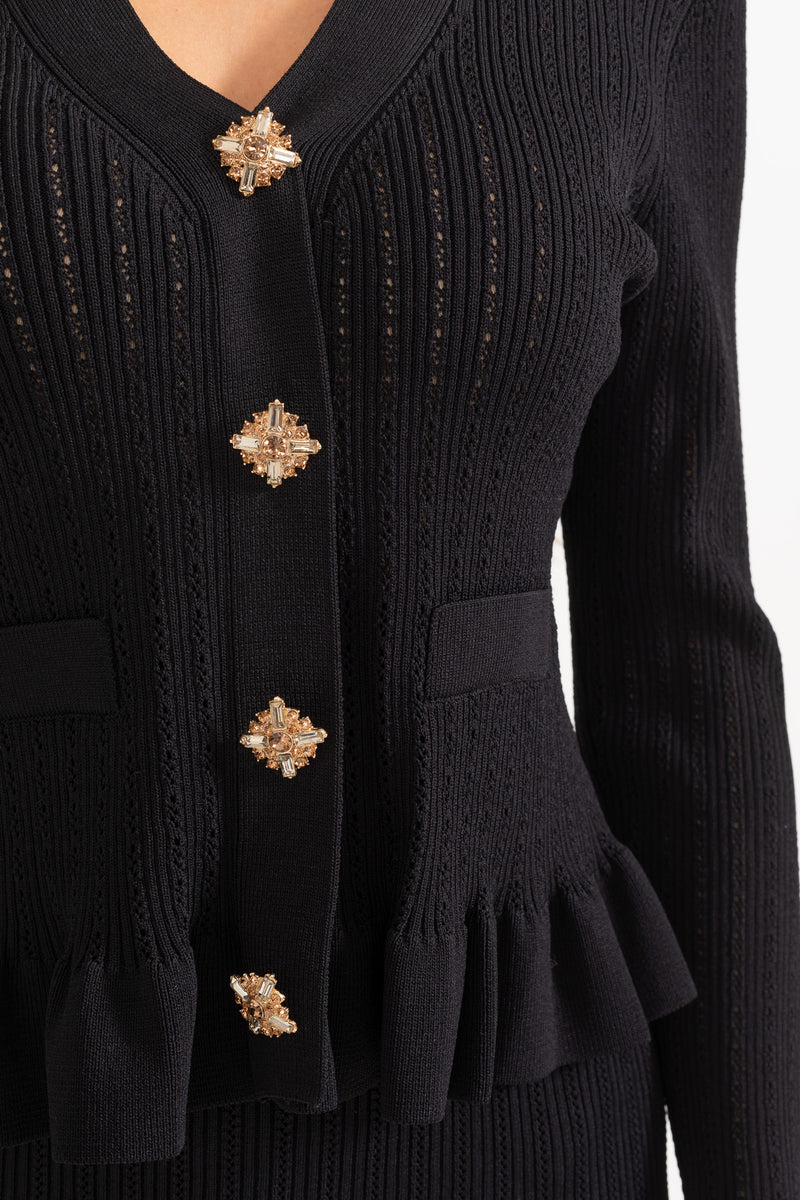 Souprava midi šatů Prudence Refined Knit a topu na knoflíky