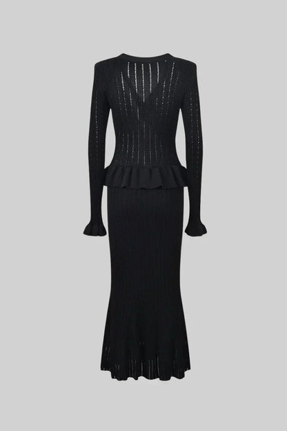Souprava midi šatů Prudence Refined Knit a topu na knoflíky