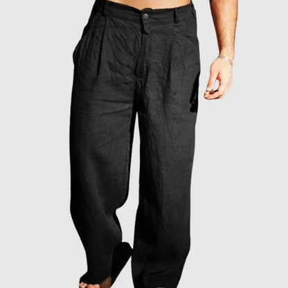 MOONDOKI – Lněné kalhoty se širokými nohavicemi