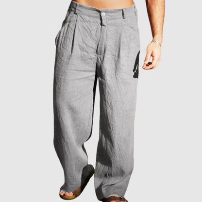 MOONDOKI – Lněné kalhoty se širokými nohavicemi