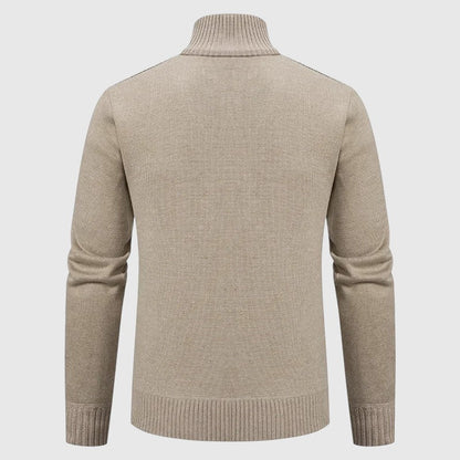 Jakub – Pletený svetr na zip s vysokým límcem
