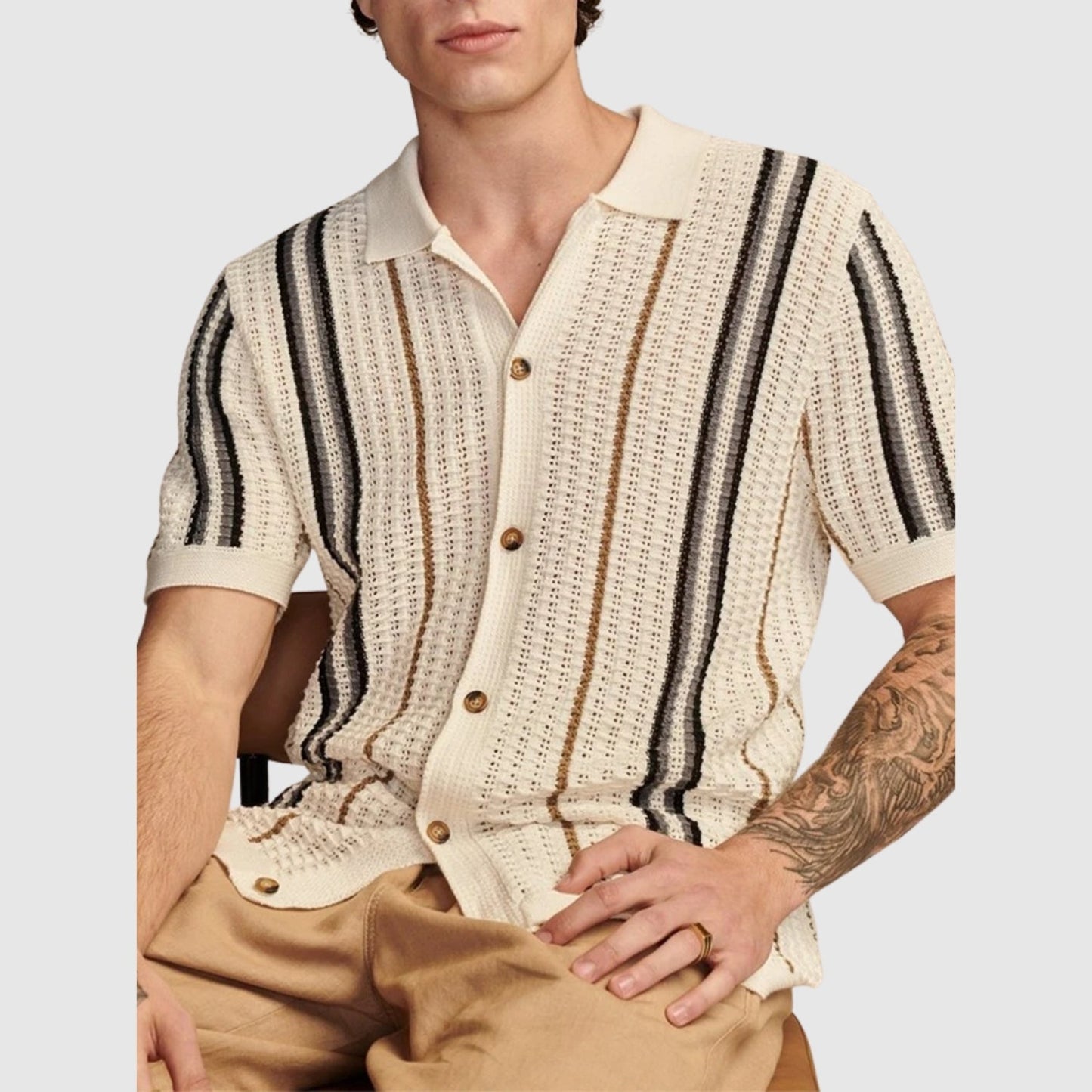 MOONDOKI – Strukturované pletené polo tričko