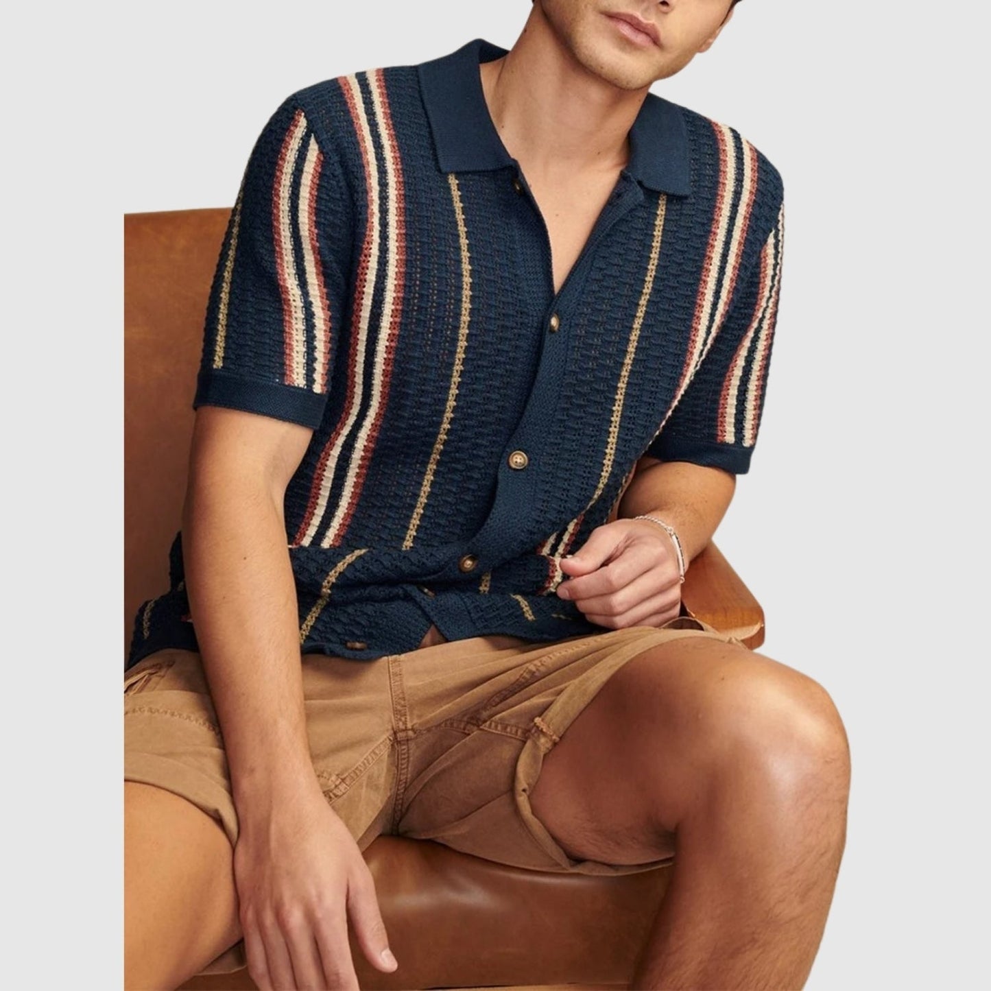 MOONDOKI – Strukturované pletené polo tričko