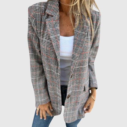 Brenda - Elegantní Blazer s Kostkovaným Vzorem