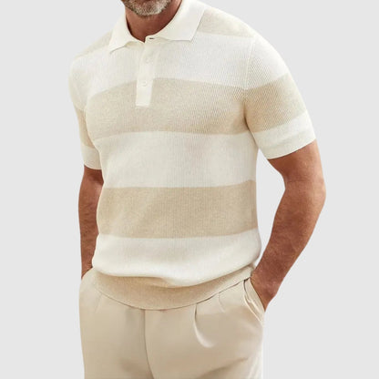 MOONDOKI – Žebrované polo tričko s pruhy