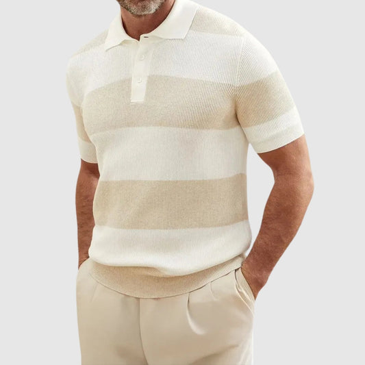 MOONDOKI – Žebrované polo tričko s pruhy