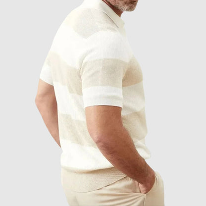 MOONDOKI – Žebrované polo tričko s pruhy