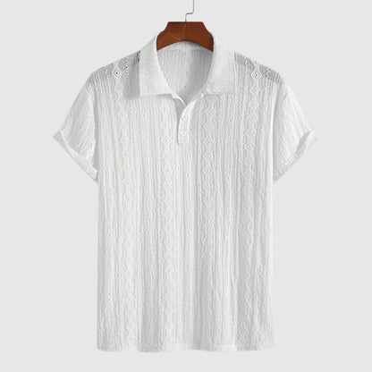 MOONDOKI – Jemné pletené polo s texturovaným designem