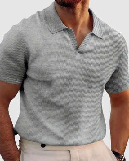 MOONDOKI– Žebrované tričko s výstřihem do V