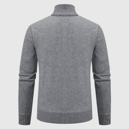 Jakub – Pletený svetr na zip s vysokým límcem