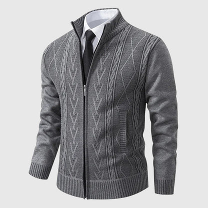 Jakub – Pletený svetr na zip s vysokým límcem