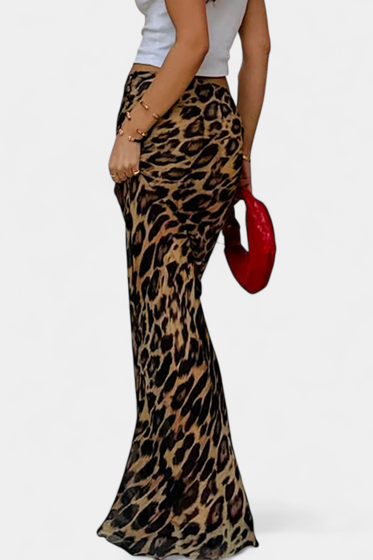 Úzká maxi sukně Elena s leopardím potiskem