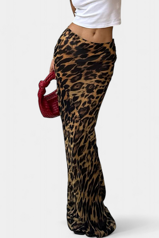 Úzká maxi sukně Elena s leopardím potiskem