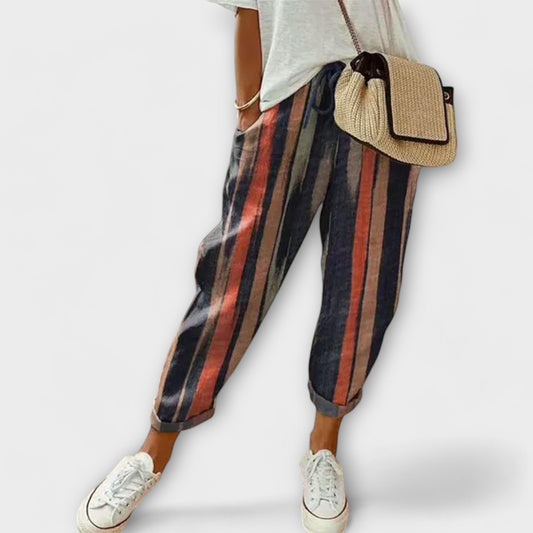 Burga - Pohodlné kalhoty z bavlny a lnu