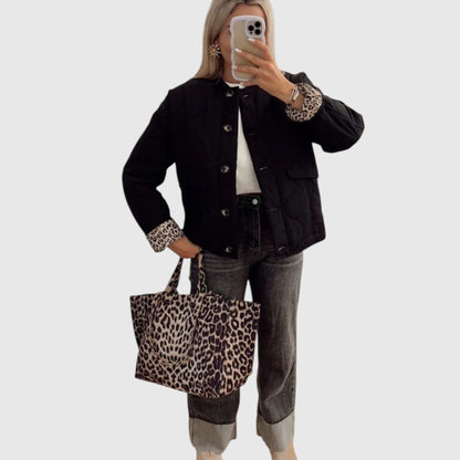 Noémie - Elegantní bunda s leopardími detaily