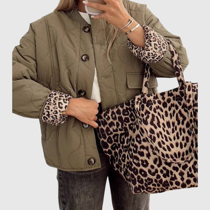 Noémie - Elegantní bunda s leopardími detaily