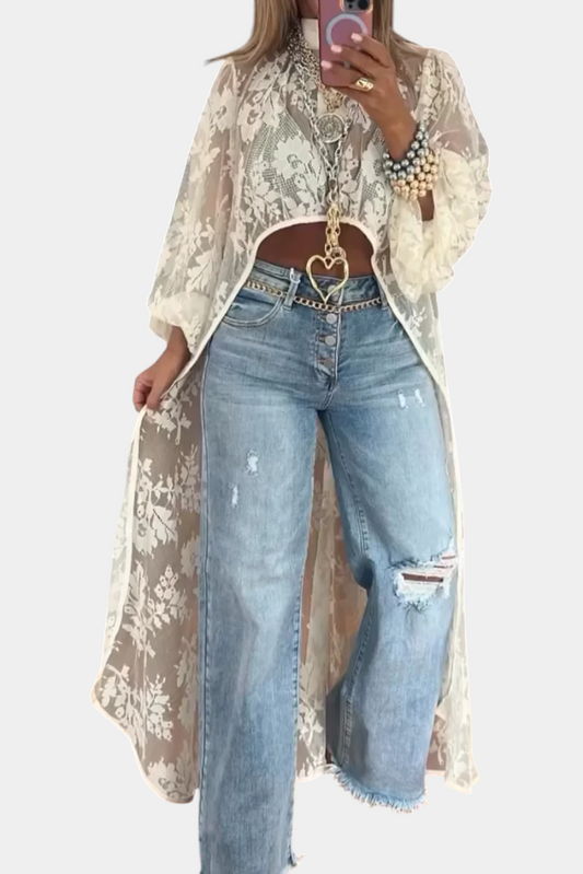 Maxi top z krajky Nyxelle