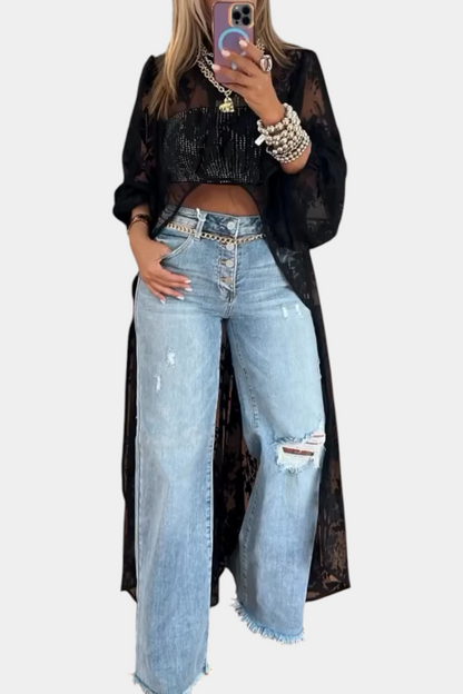 Maxi top z krajky Nyxelle