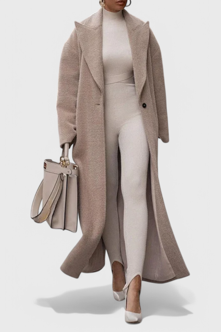 Elegantní strukturovaný kabát Chloe po celé délce