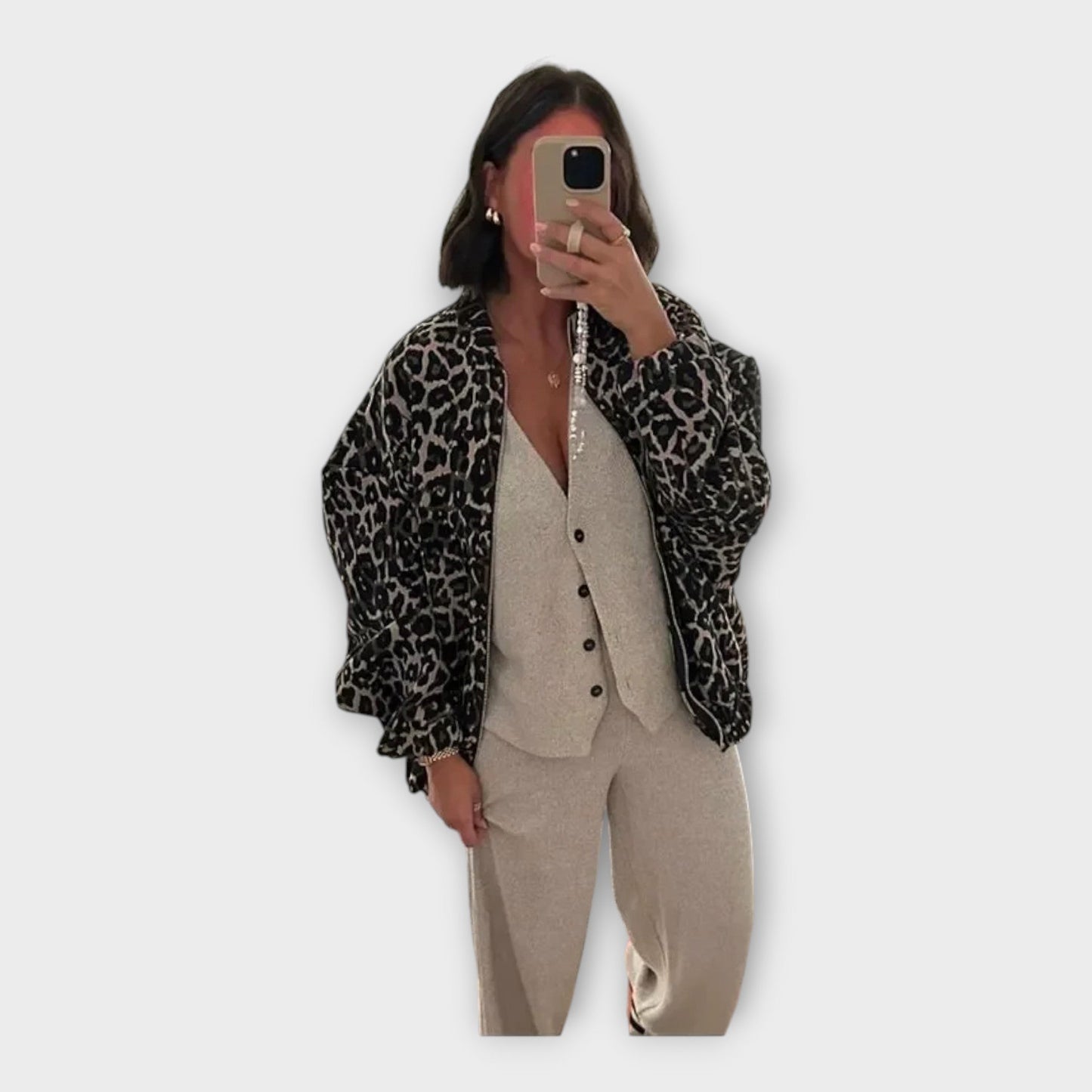 MOONDOKI-Elegantní svetr v šedé barvě