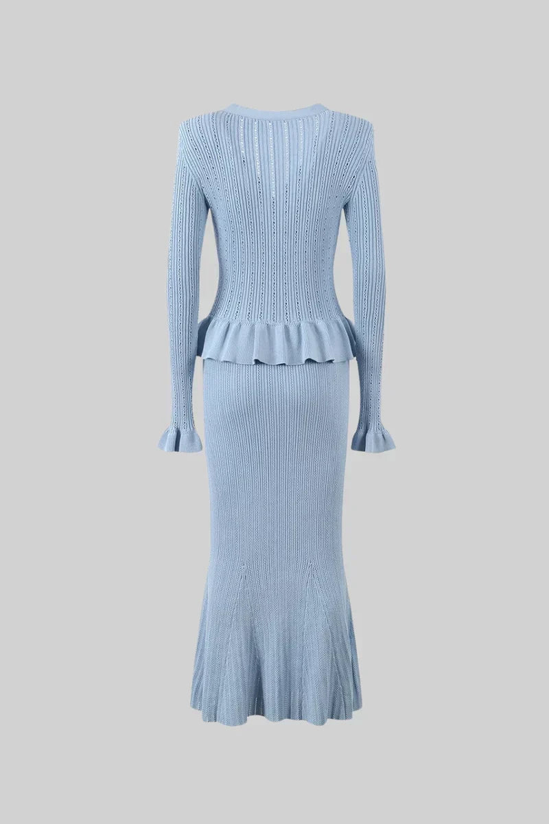 Souprava midi šatů Prudence Refined Knit a topu na knoflíky