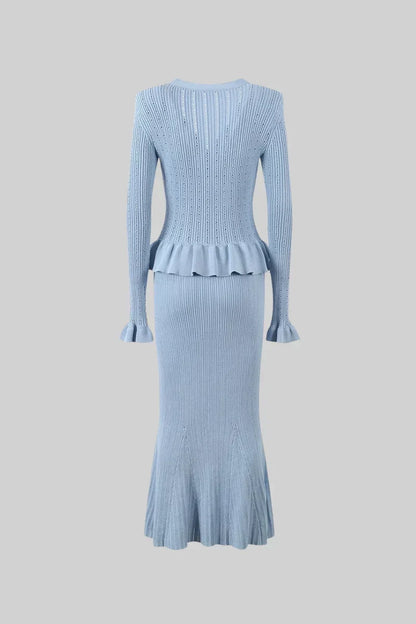 Souprava midi šatů Prudence Refined Knit a topu na knoflíky