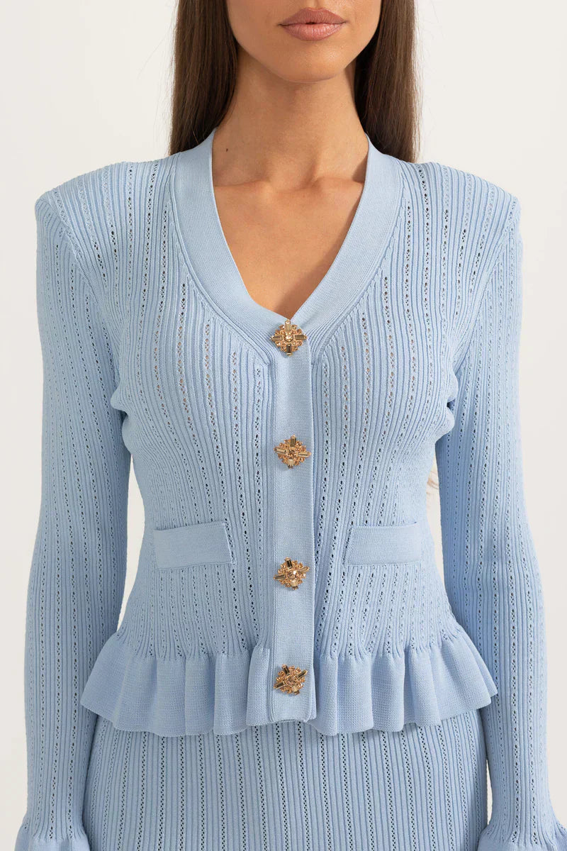 Souprava midi šatů Prudence Refined Knit a topu na knoflíky