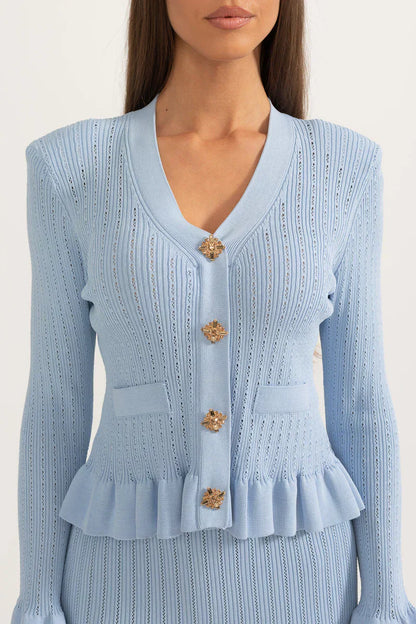 Souprava midi šatů Prudence Refined Knit a topu na knoflíky