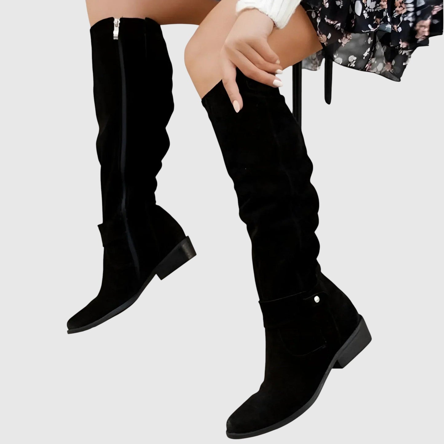 Alena - Vysoké kozačky s řaseným efektem