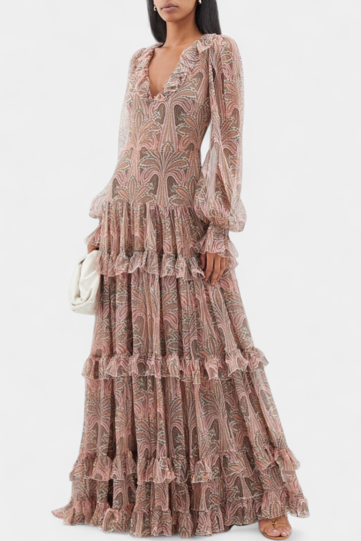Maxi šaty Ayla s vintage paisley potiskem