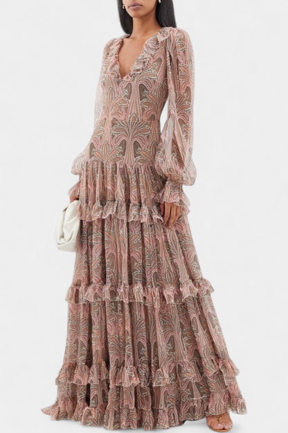 Maxi šaty Ayla s vintage paisley potiskem