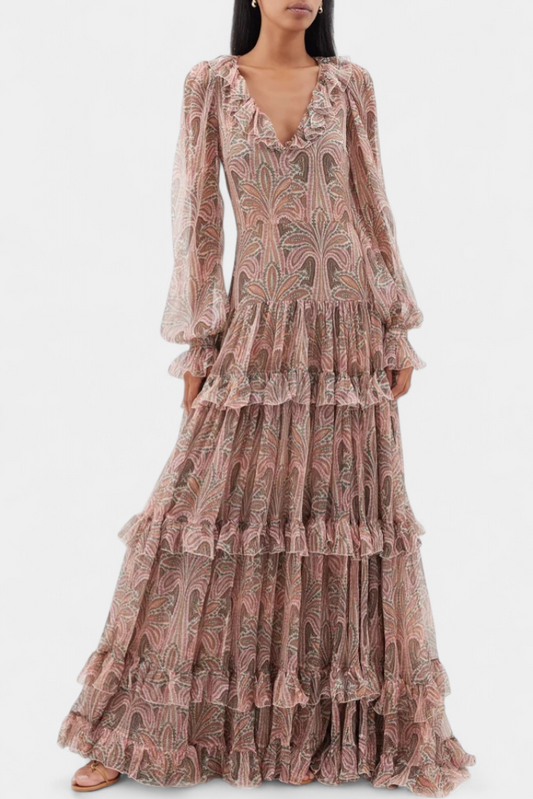 Maxi šaty Ayla s vintage paisley potiskem