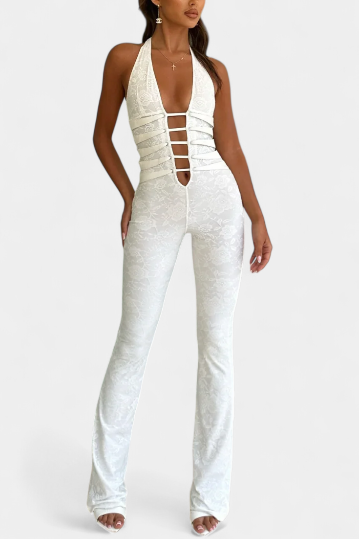 Overal Kendra Lace Halter s nastavitelnými zády
