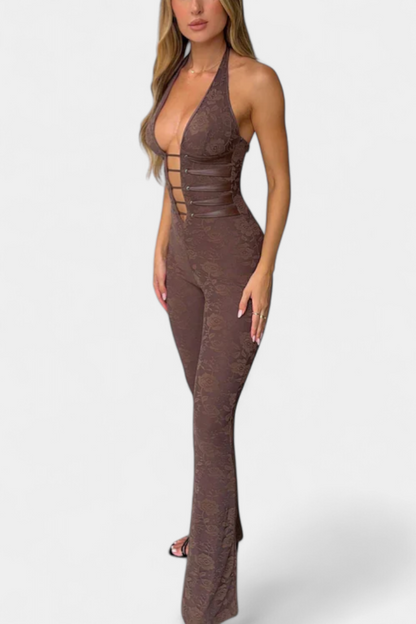 Overal Kendra Lace Halter s nastavitelnými zády