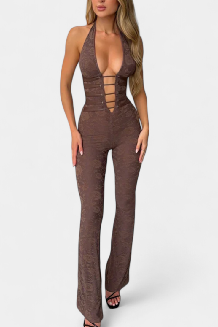 Overal Kendra Lace Halter s nastavitelnými zády